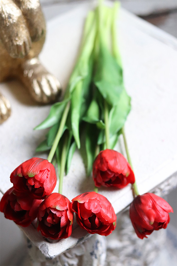 bukiet tulipanów silikonowych, Maggio Red, 6szt. dł.46cm