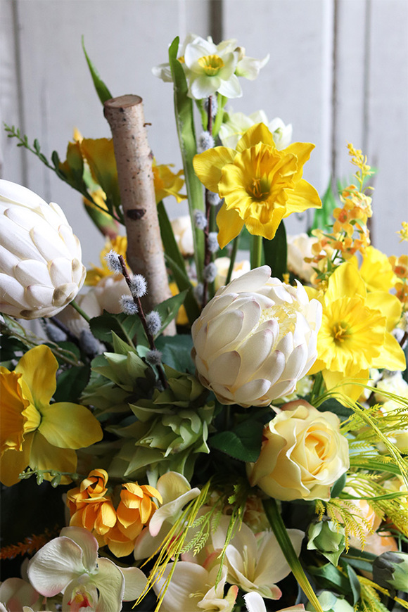 kompozycja nagrobna, Żółta Wiosenna, wym.73x83cm