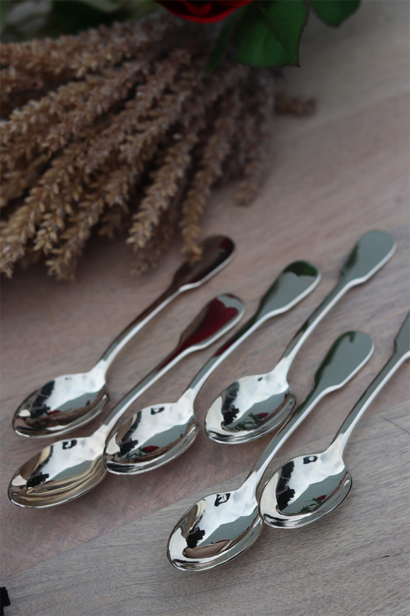 posrebrzane łyżeczki do herbaty Aplis, komplet 6szt. w ozdobnym pudełku
