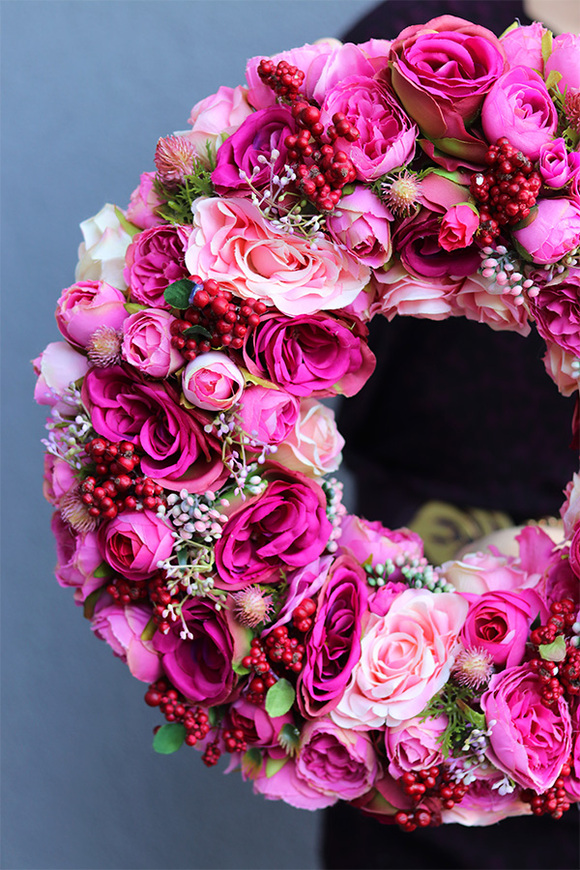 bardzo bogaty wianek, Delicja Tenata, śr.38cm 