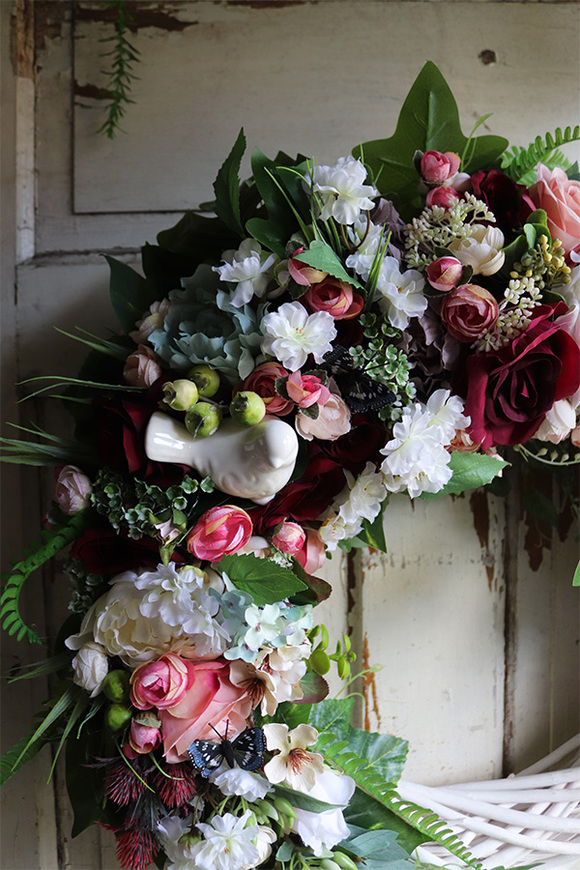 asymetryczny wianek kwiatowy, Marthano, śr.59cm 