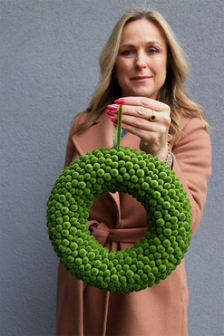 Moss, świąteczny wianek z zielonego mchu, śr.25cm   