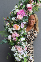 Malediwy Pink 2, stylowa girlanda ze sztucznych kwiatów