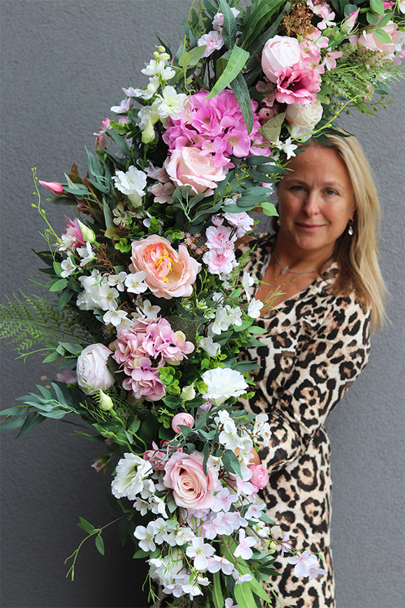 Malediwy Pink 2, stylowa girlanda ze sztucznych kwiatów