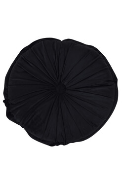 Velvet Button, poduszka dekoracyjna, czarna, śr.40cm