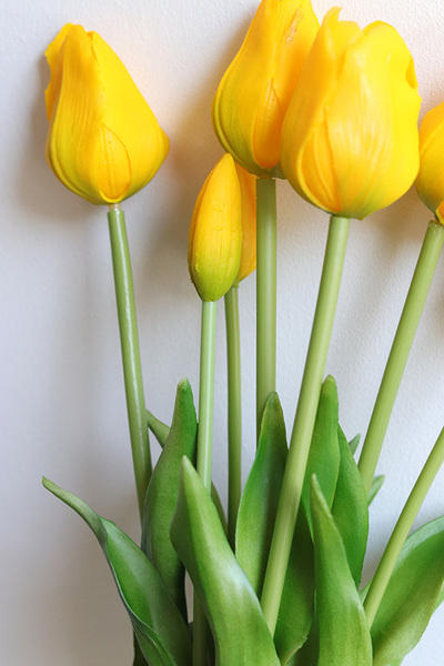 April Nova, bukiet tulipan silikonowy Żółty