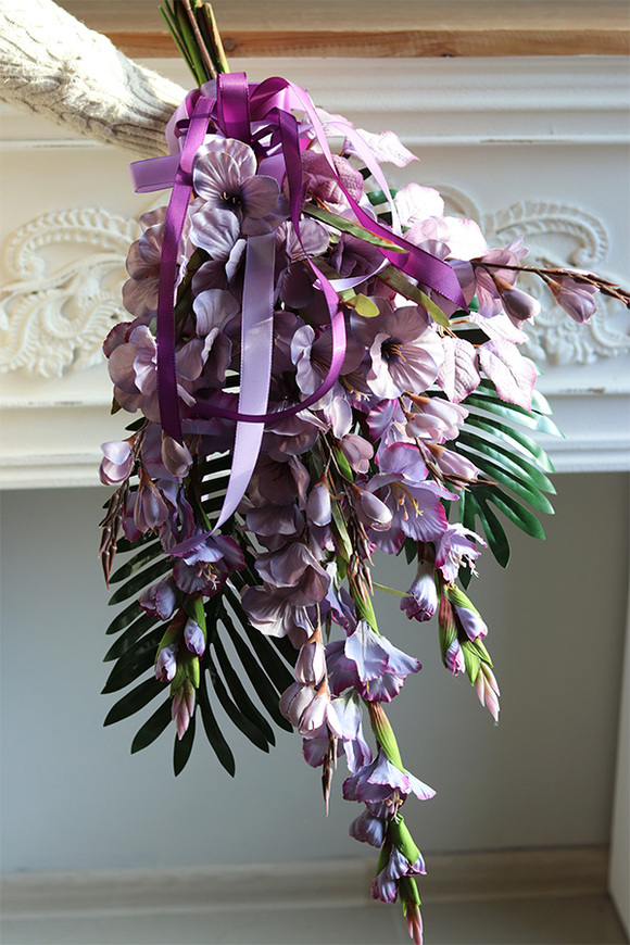 Mieczyki Fiolet, bukiet nagrobny do położenia