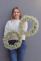 Gipsówka, wiosenny wianek z kaszki