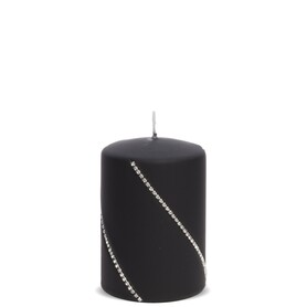 Elegance, świąteczna świeca w kształcie walca, czarna, wym.10cm