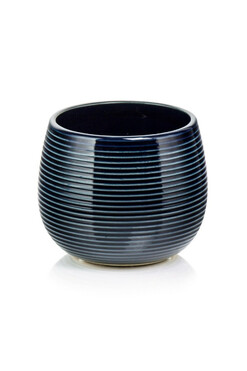 Vintage Round, osłonka ceramiczna doniczka, granatowy, wym.13x15cm