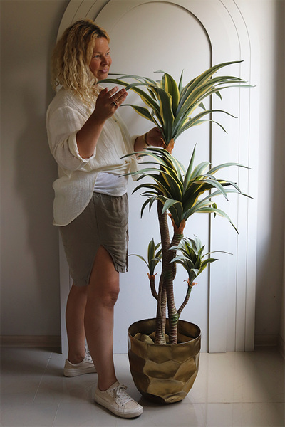 Dracena Deluxe Gold, sztuczna roślina w doniczce