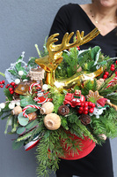 Złoty Jeleń, flowerbox świąteczny LED