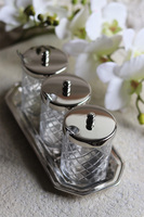 trzy słoiki na tacy, Lux Villa Silver Glamour