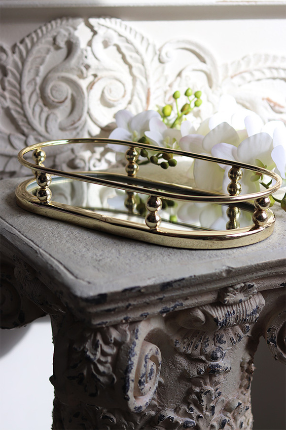 owalna lustrzana taca, Lux Villa Gold Glamour