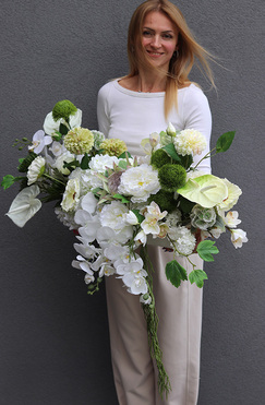 Rozdroże Biel Long, przyjęciowa dekoracja na stół weselny, wym.46x90x40cm