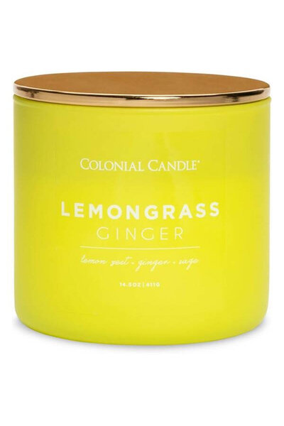 Lemongrass Ginger, sojowa świeca zapachowa, Pop of Color