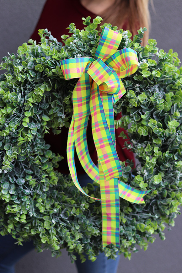 elegancki wysokiej jakości zielony wianek, Poczuj Wiosnę, śr.49cm