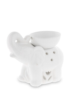 Elephant, ceramiczny kominek zapachowy, biały, wym.14x16x8cm