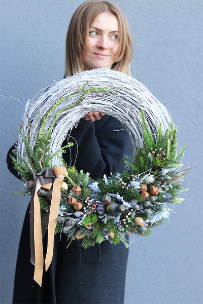 Zimowa Kraina, wysokiej jakości świąteczny wianek, śr.43cm