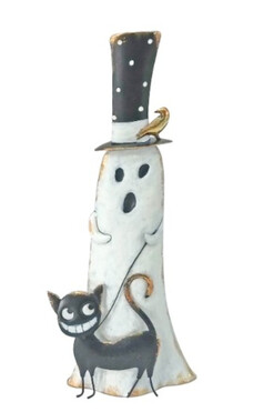 Halloween 1B, metalowa figurka duch / duchy, wym.23x11x53cm