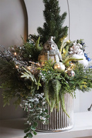 Srebrna Sowa Blue, realistyczna choinka świąteczna z przybraniem