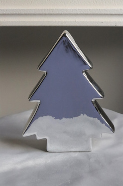 OD RĘKI Xmas Modern, figurka świąteczna choinka, srebrna, wys.20cm