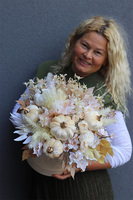 Nerite Jesienny Czas, welurowy flowerbox jesienny z dyniami