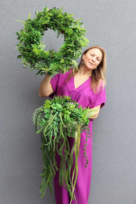 Green Metrena Jungle, zielony wianek na drzwi