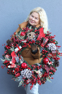 Christmas Moko 2, ogromny wianek świąteczny, śr.67cm  