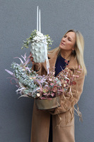 Romantic Winter, świąteczny stroik w szklanej misie