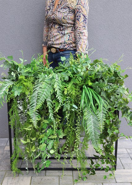 Asia Modern Judena, sukulenty w donicy na stojaku, wys.90x100cm