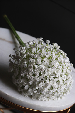 Gipsówka Biała, gałązka sztucznych kwiatów, 6szt, dł.48cm 