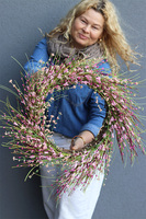 Pink Calina Big, wiosenny wianek na drzwi