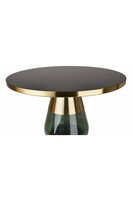 Entre, stolik kawowy ze szklaną podstawą, zielony