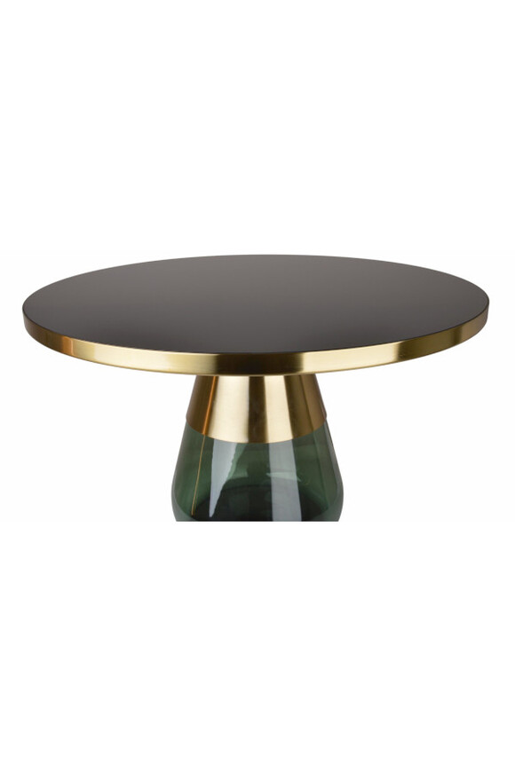 Entre, stolik kawowy ze szklaną podstawą, zielony