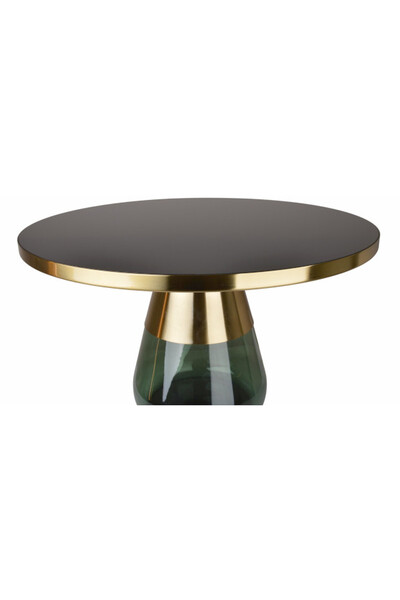 Entre, stolik kawowy ze szklaną podstawą, zielony