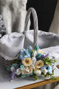 Ocean 2, dekorowany koszyczek wielkanocny z serwetką, wys.27cm