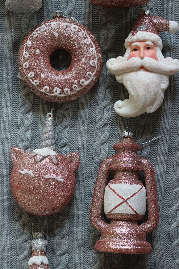 zestaw zawieszek choinkowych Toys, Różowa Kraina