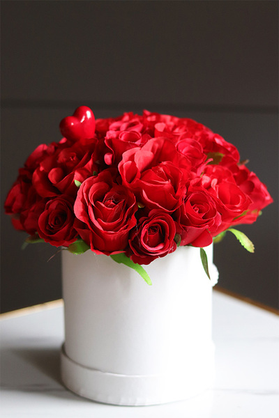 Walenty, różany flowerbox na walentynki