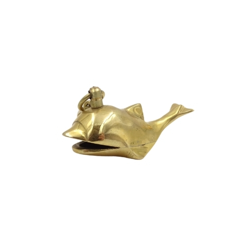 brelok mosiężny - wieloryb, Whale