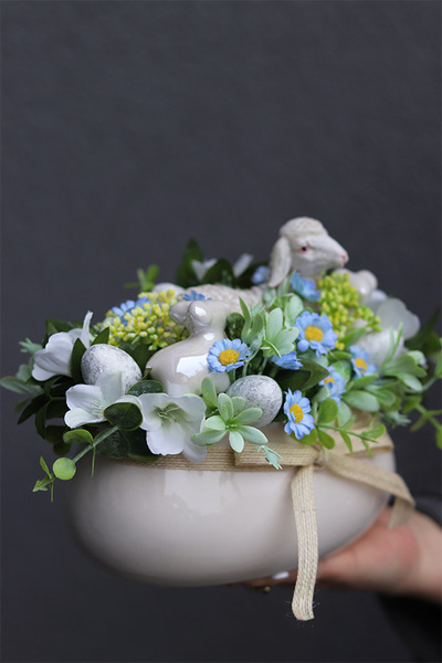 bajkowy stroik wielkanocny, Baranek 3