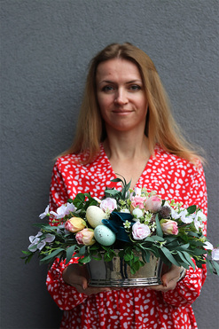 Green Canoe Pastels Infinity, wielkanocna kompozycja stroik, dł.30cm