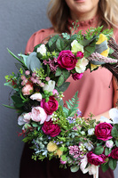 Tulipana Amarantia, asymetryczny wianek dekoracyjny