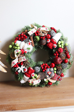 świąteczny wianek zimowy Dzieci, śr.25cm