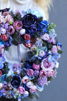 efektowny wianek z niebieskimi różami, Pranella Navy