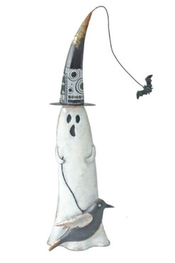 Halloween 1A, metalowa figurka duch / duchy, wym.17x10x59cm