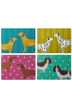 Psy, podkładki korkowe pod talerz, średnie, 4szt.