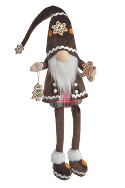 OD RĘKI XMAS Brown, figurka świąteczna skrzat, wym.81x19x11cm