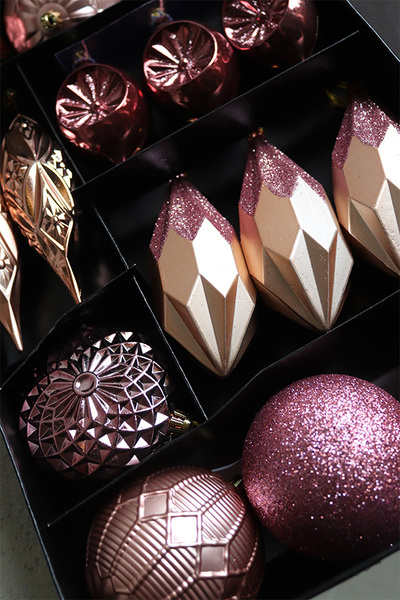 Paris, komplet bombek, różowo-złote