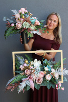 Paysage, kompozycja nagrobna w ramce, wym.40x70x53cm 